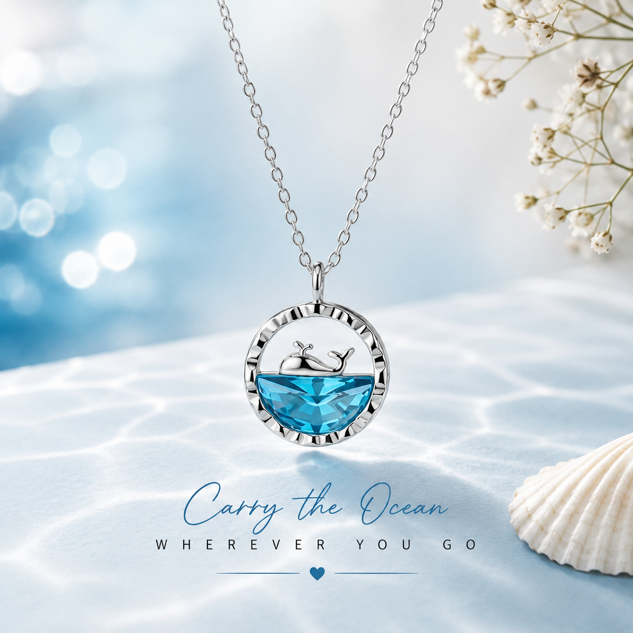 Elegant Ocean Theme Dolphin Pendant